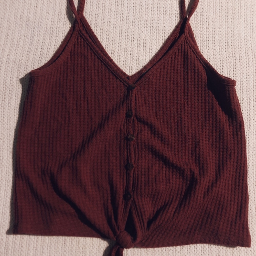 Button up tank with tie